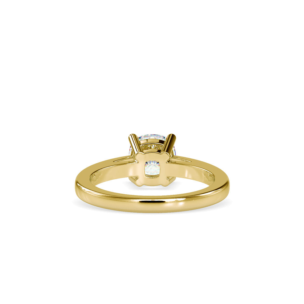 Cushion Cut Diamond Prong Engagement Ring Yellow gold