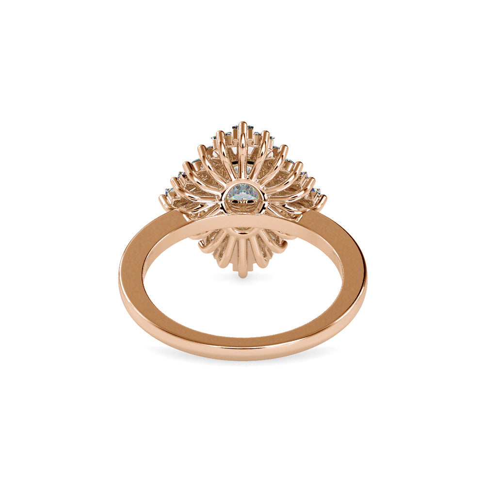 Big Oval Halo Diamond Engagement Ring Rose gold