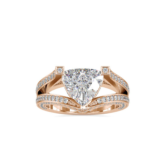 Pure White Heart Engagement Diamond Ring Rose gold