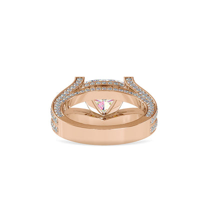 Pure White Heart Engagement Diamond Ring Rose gold