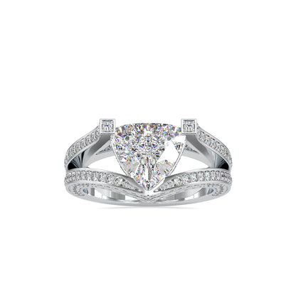 Pure White Heart Engagement Diamond Ring Platinum