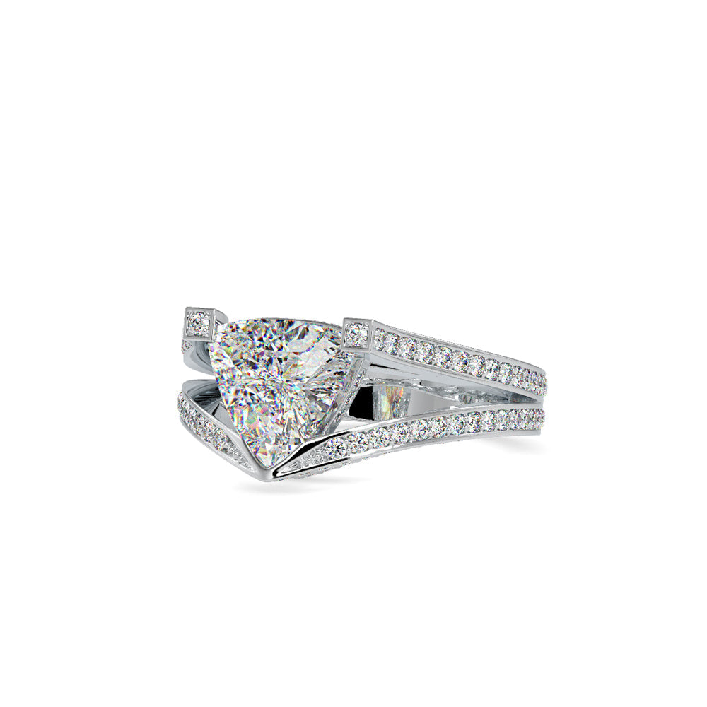 Pure White Heart Engagement Diamond Ring White gold