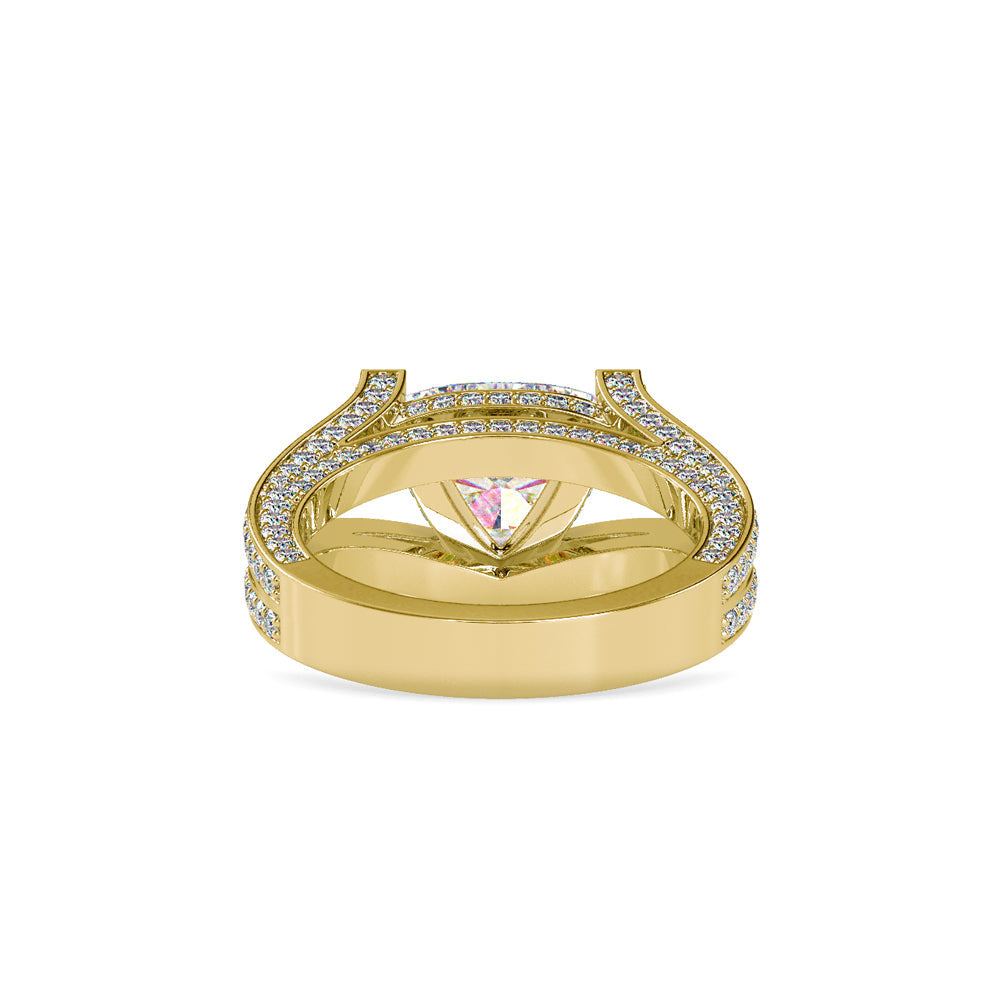 Pure White Heart Engagement Diamond Ring Yellow gold