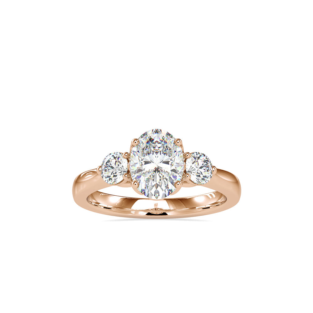 3 Diamonds Austin Engagement Ring Rose gold