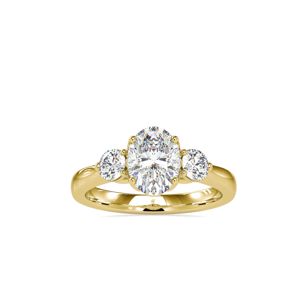 3 Diamonds Austin Engagement Ring Yellow gold