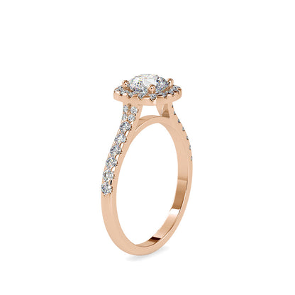 Wonder Halo Queen Diamond Engagement Ring Rose gold