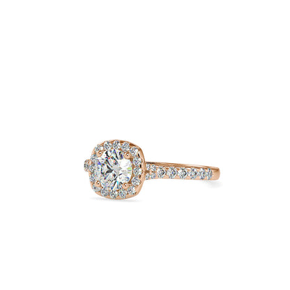 Wonder Halo Queen Diamond Engagement Ring Rose gold