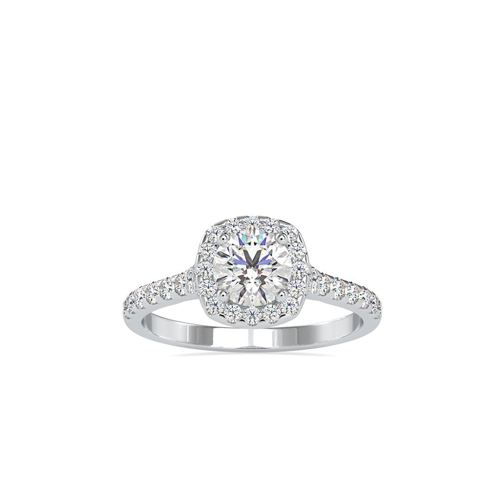 Wonder Halo Queen Diamond Engagement Ring Platinum