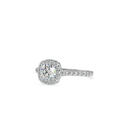 Wonder Halo Queen Diamond Engagement Ring White gold