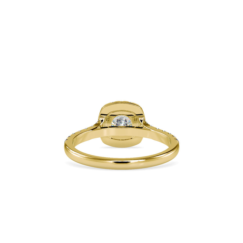 Wonder Halo Queen Diamond Engagement Ring Yellow gold