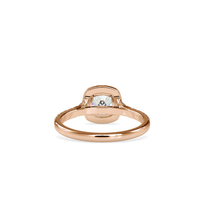 White Diamond Single Halo Engagement Ring Rose Gold