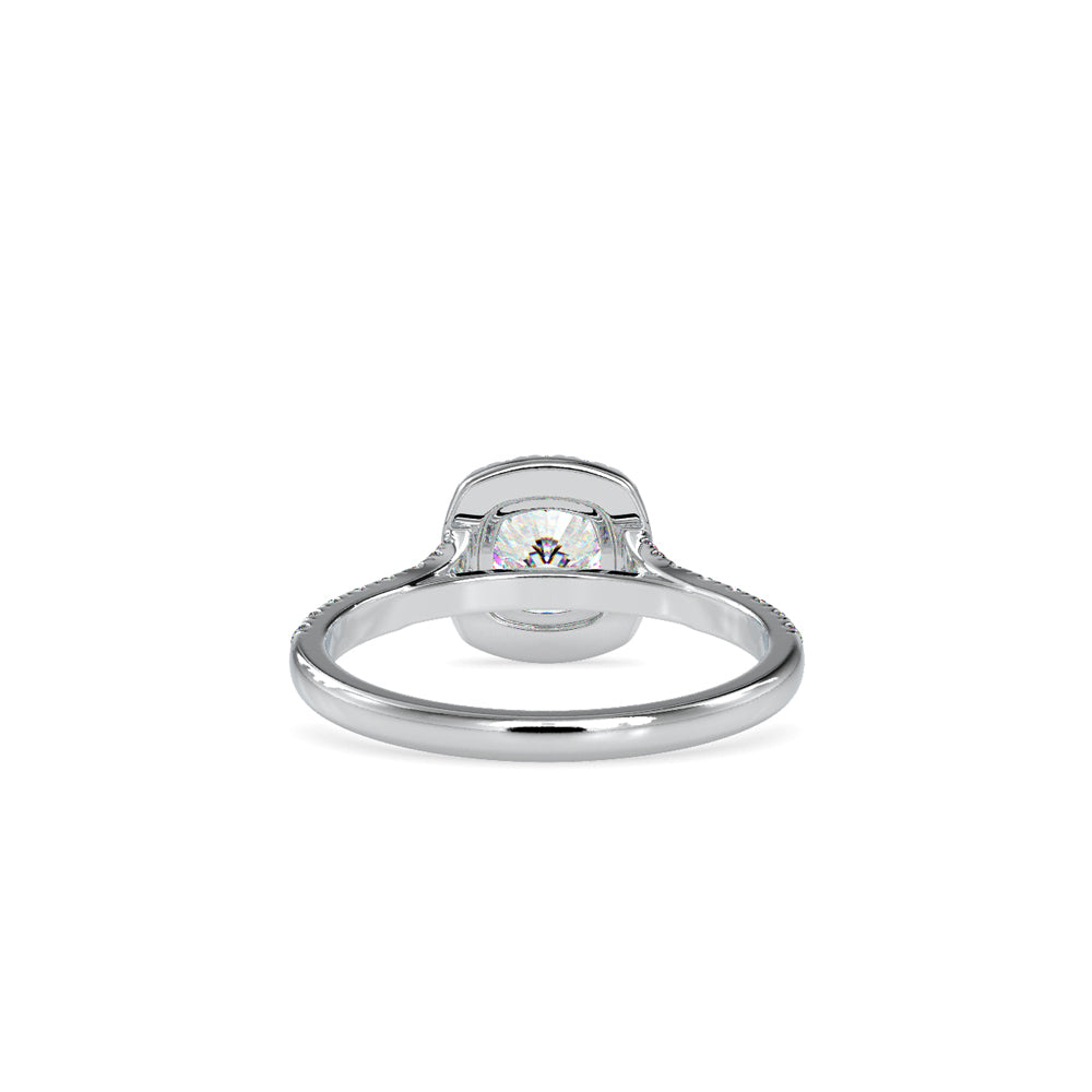 White Diamond Single Halo Engagement Ring White gold