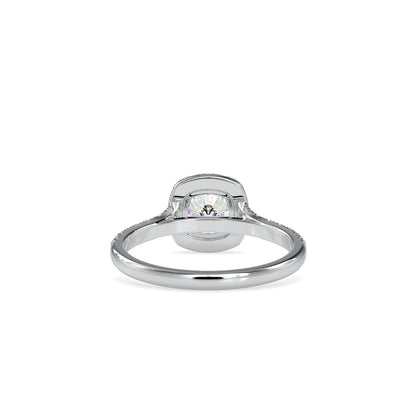 White Diamond Single Halo Engagement Ring White gold