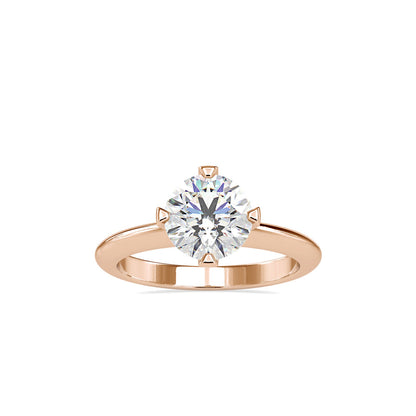 4 Prong Round Cut Diamond Engagement Ring Rose gold