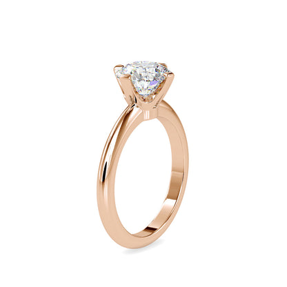 4 Prong Round Cut Diamond Engagement Ring Rose gold