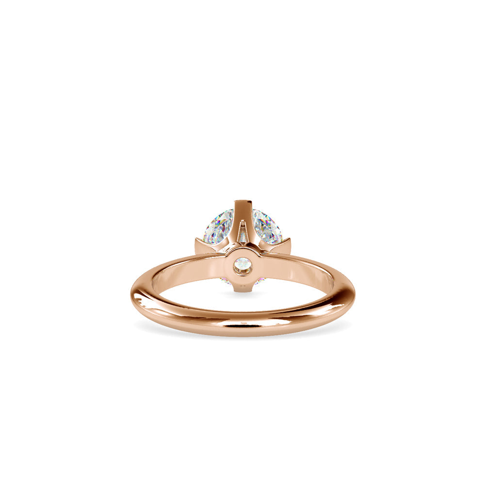 4 Prong Round Cut Diamond Engagement Ring Rose gold