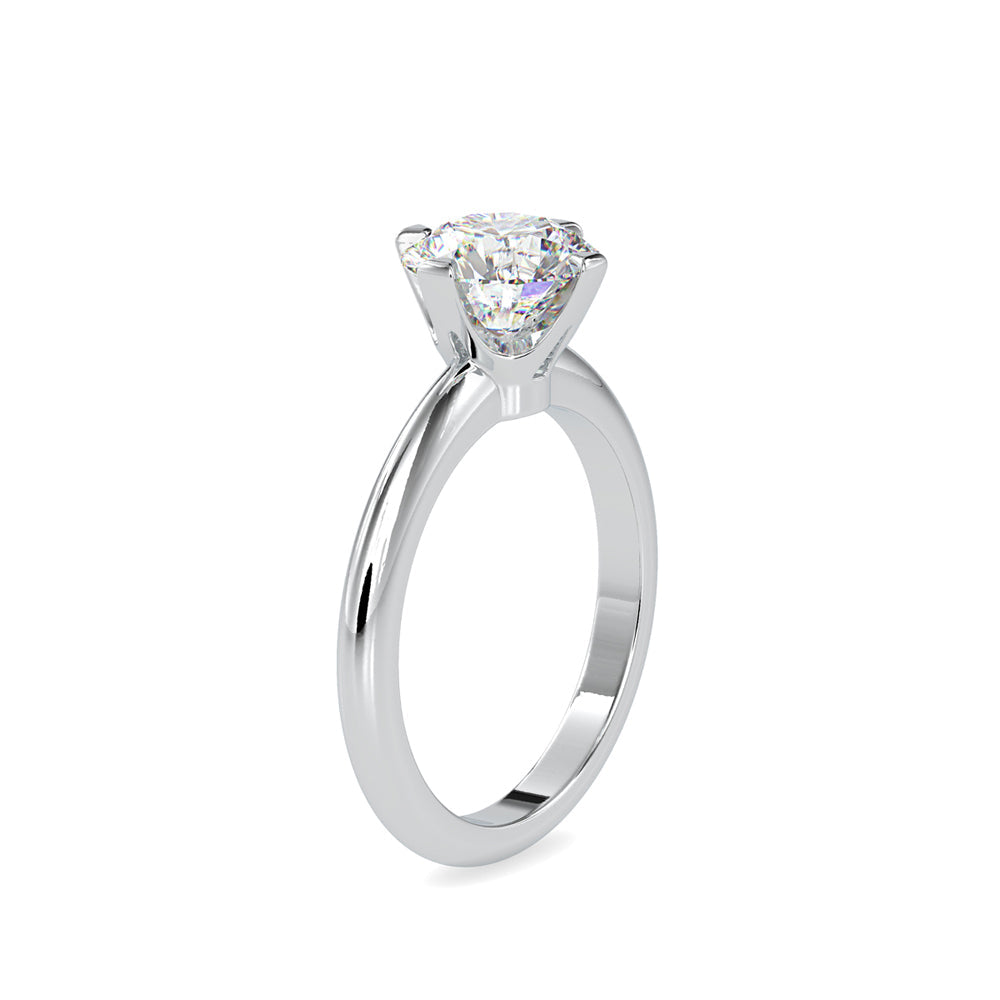 4 Prong Round Cut Diamond Engagement Ring White gold