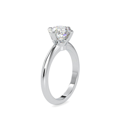 4 Prong Round Cut Diamond Engagement Ring Platinum