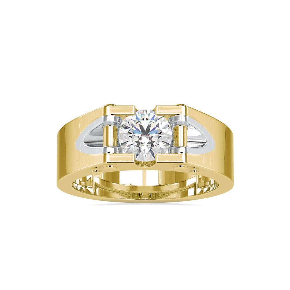 Round Brilliant Cut Solitaire Diamond Engagement Ring Yellow gold