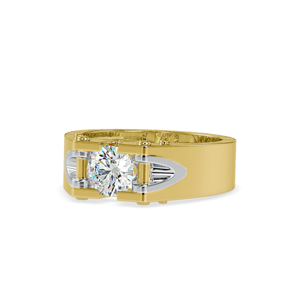 Round Brilliant Cut Solitaire Diamond Engagement Ring Yellow gold