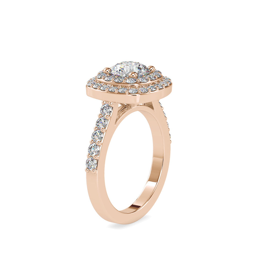 Percy Round Diamond Engagement Ring Rose gold