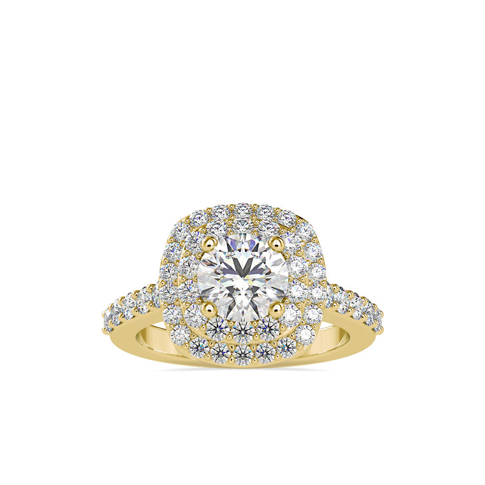 Percy Round Diamond Engagement Ring Yellow gold