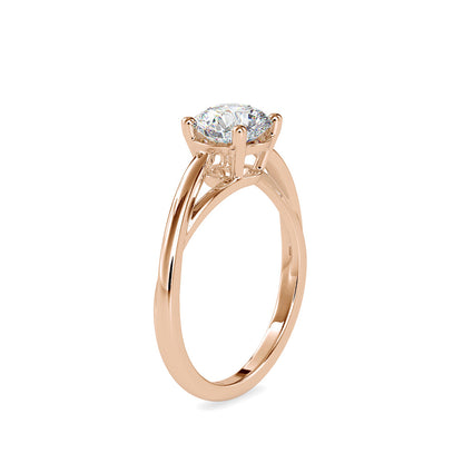 Brilliant Round Cut 4 Prong Diamond Engagement Ring Rose gold