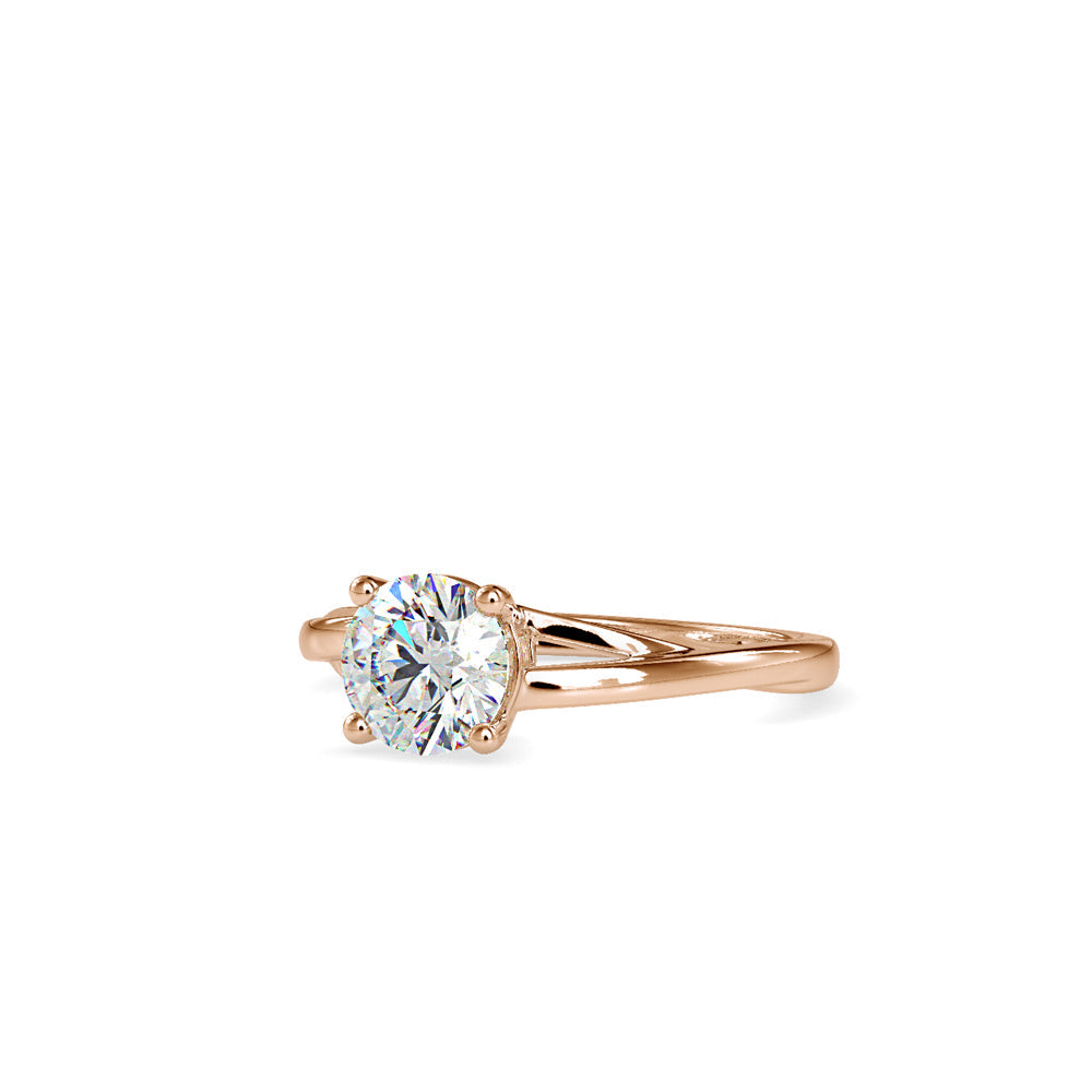 Brilliant Round Cut 4 Prong Diamond Engagement Ring Rose gold