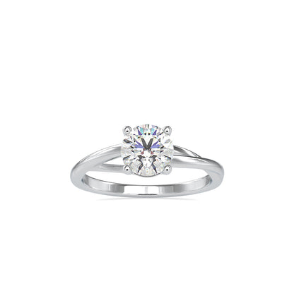 Brilliant Round Cut 4 Prong Diamond Engagement Ring White gold