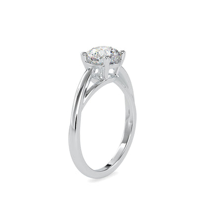 Brilliant Round Cut 4 Prong Diamond Engagement Ring White gold