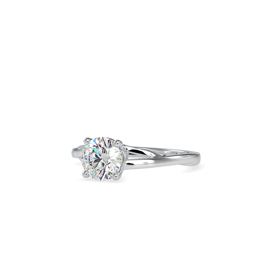 Brilliant Round Cut 4 Prong Diamond Engagement Ring White gold