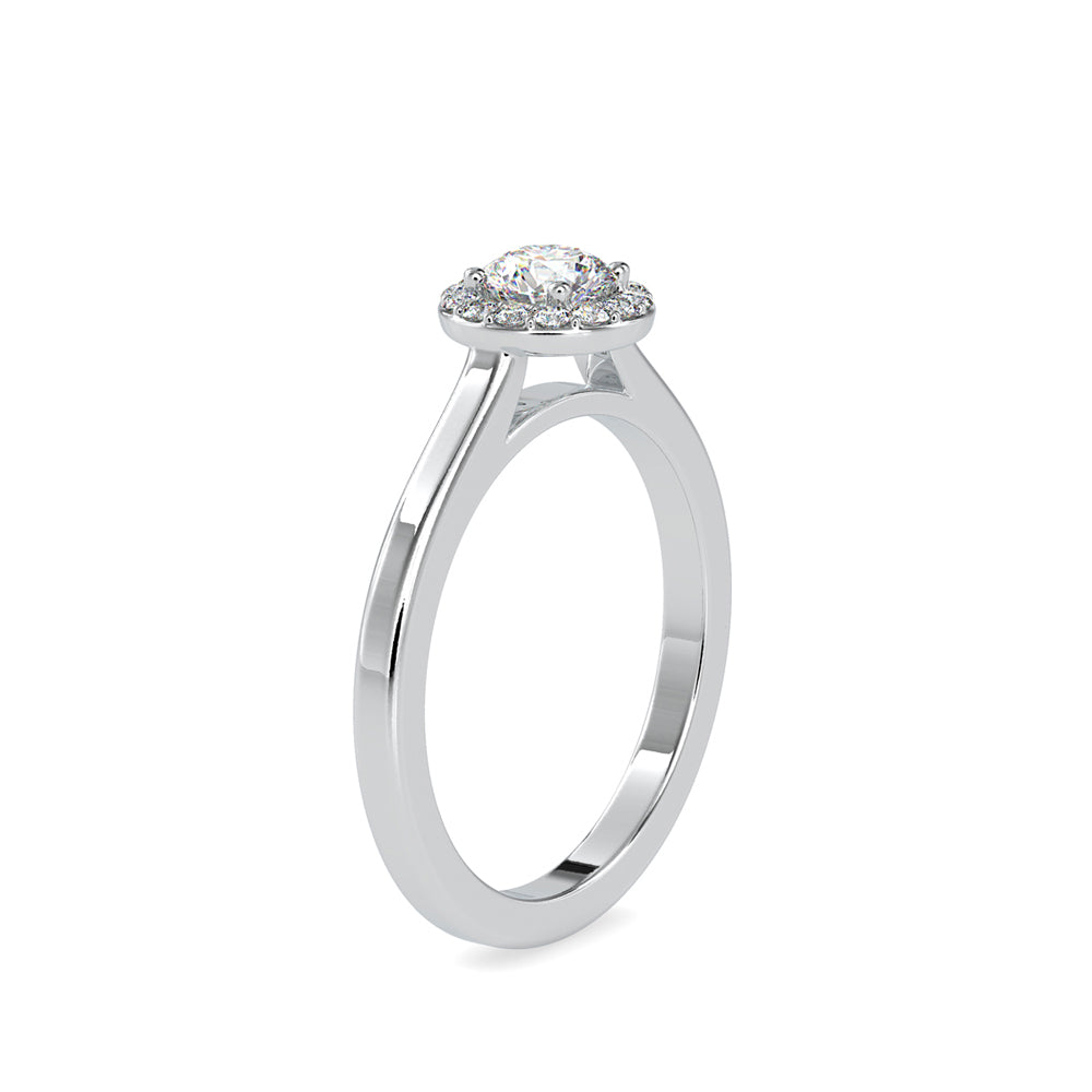 Round Diamond Relish Engagement Ring Platinum