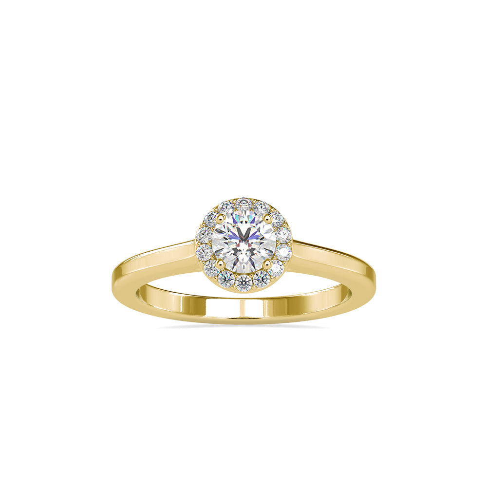 Round Diamond Relish Engagement Ring Yellow gold