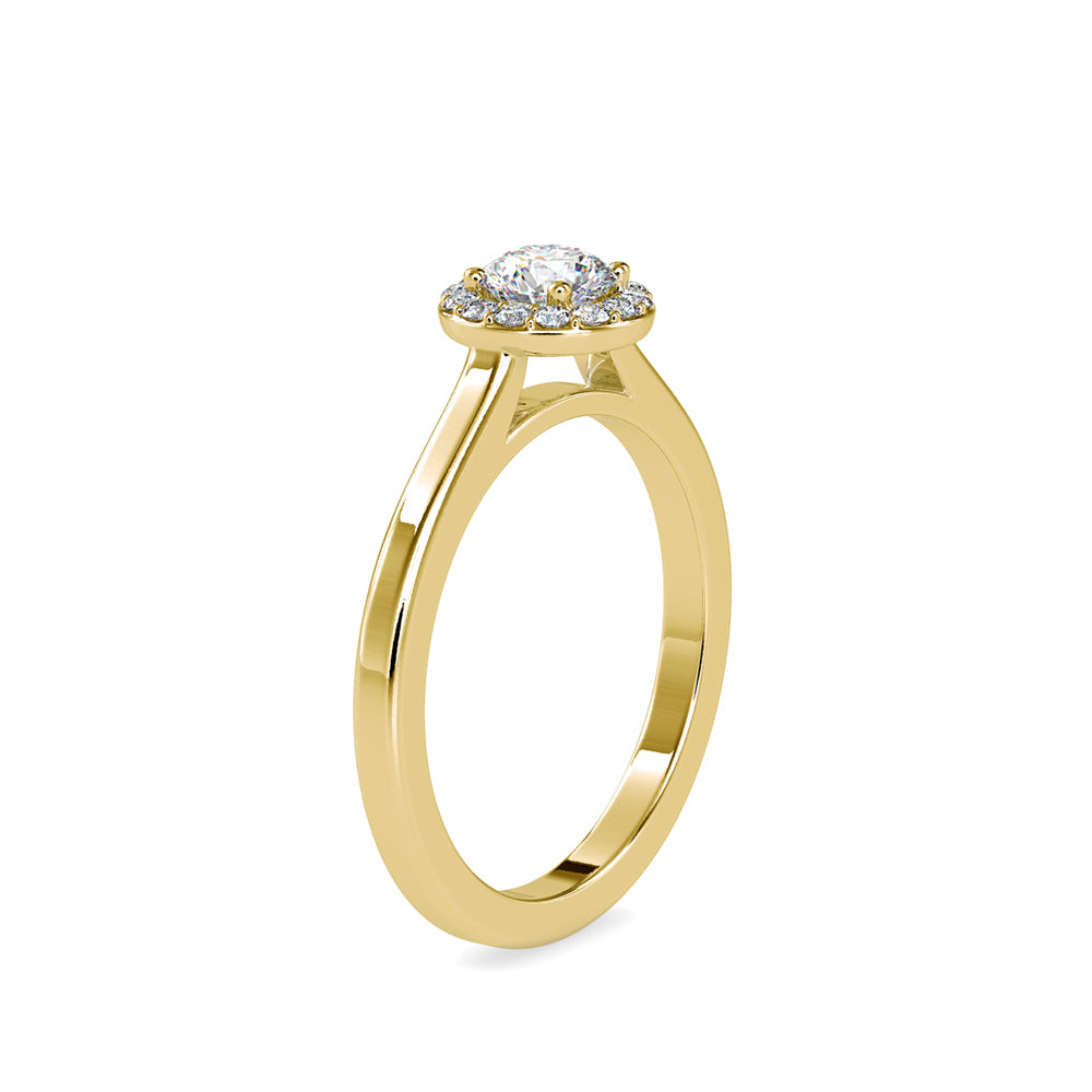 Round Diamond Relish Engagement Ring Yellow gold