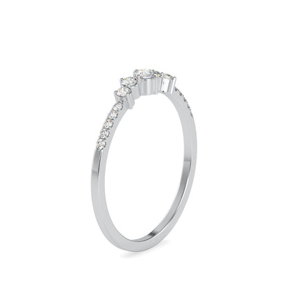 Heady Crest Diamond Stone Ring Platinum