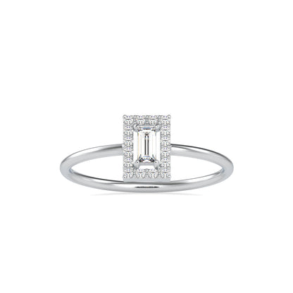Worm Baguette Diamond stone Ring White gold