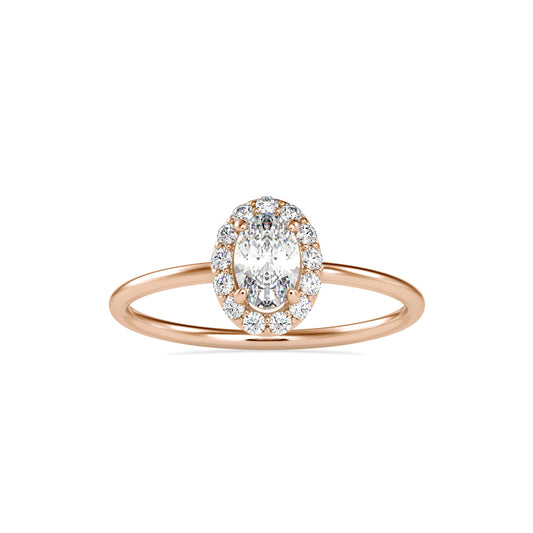 Kaze Oval Stone Diamond Ring Rose gold