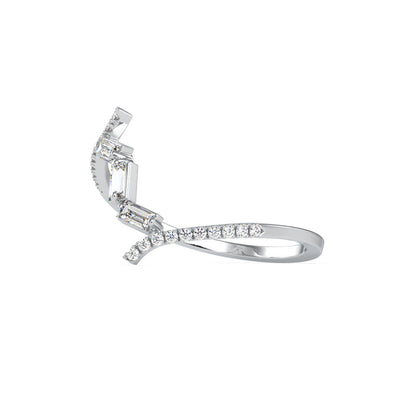 Half zig-zag Baguette Diamond Ring Platinum