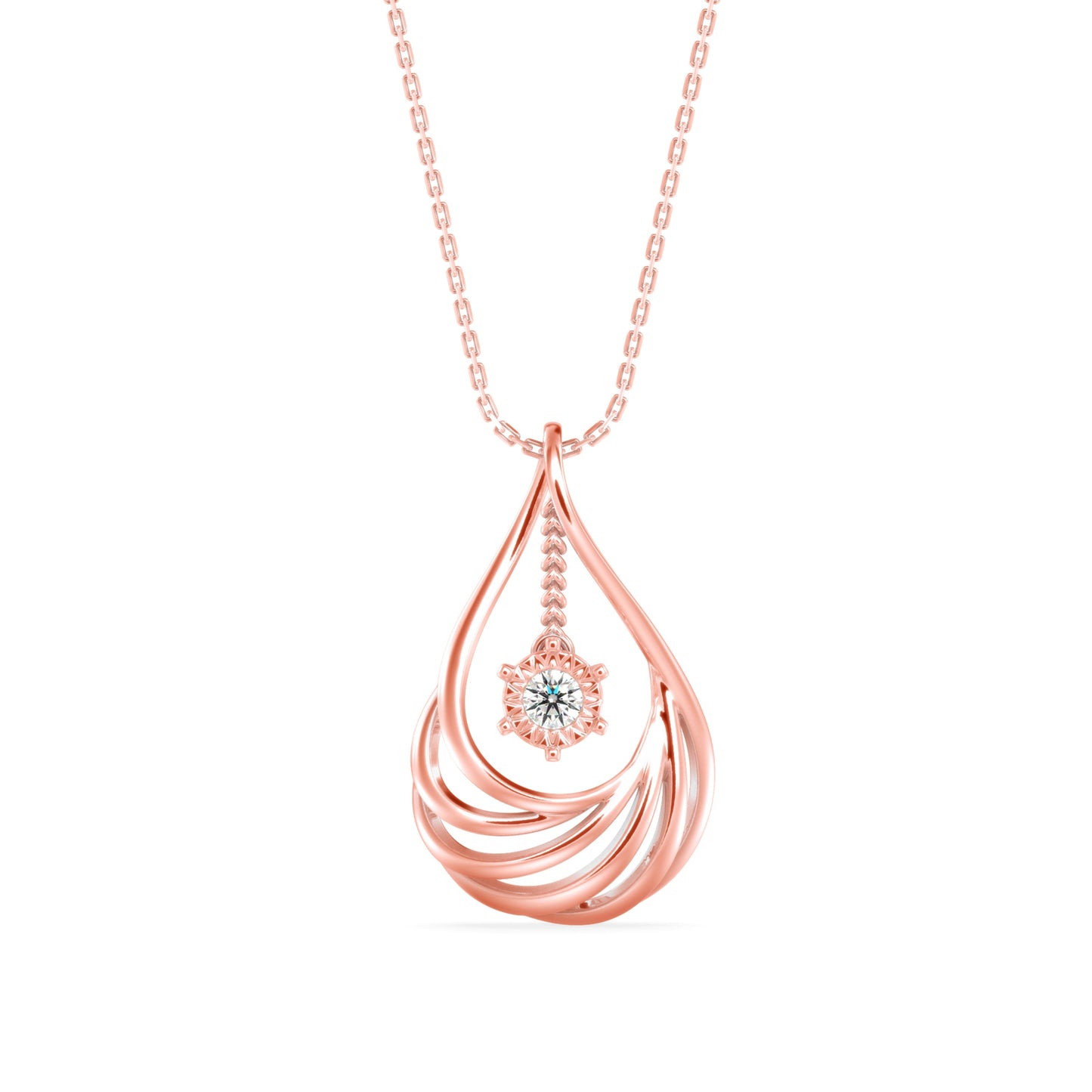 Clethra Diamond Pendant Rose Gold