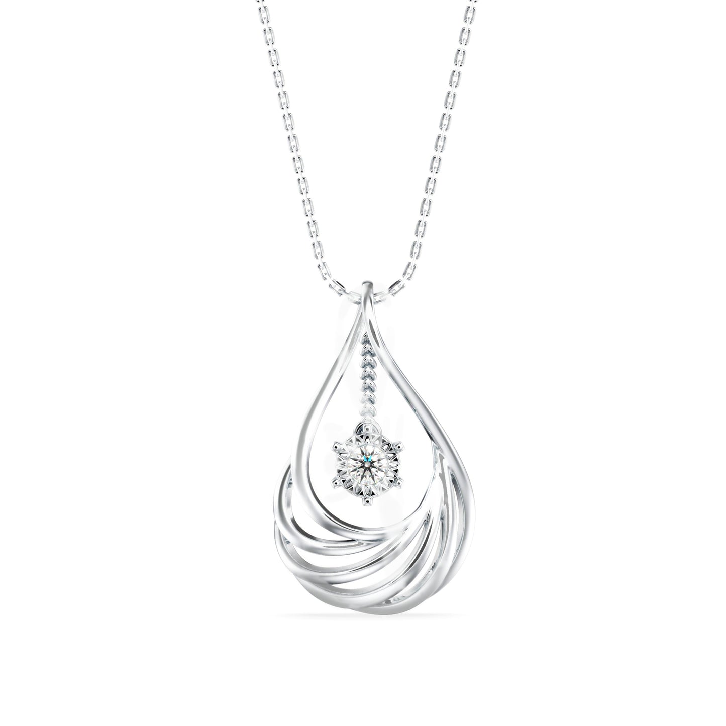 Clethra Diamond Pendant White Gold