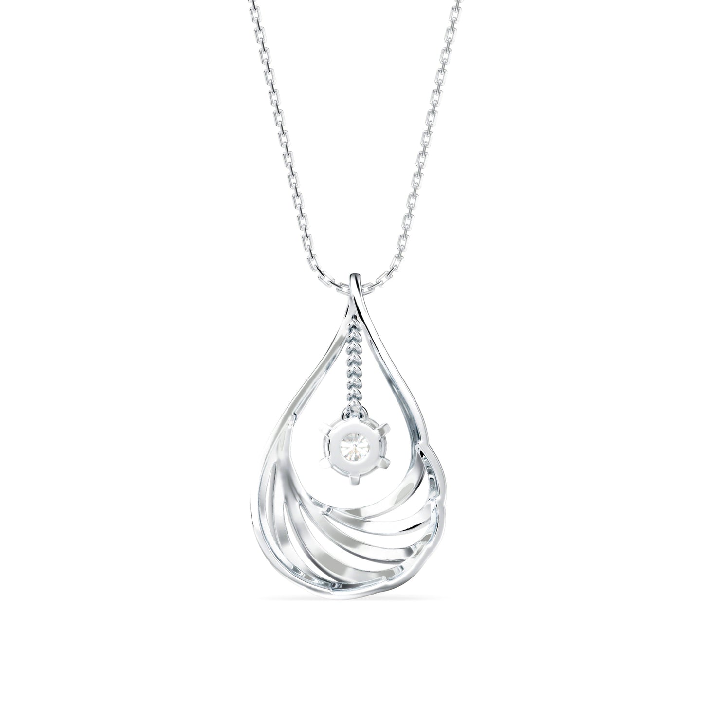 Clethra Diamond Pendant White Gold