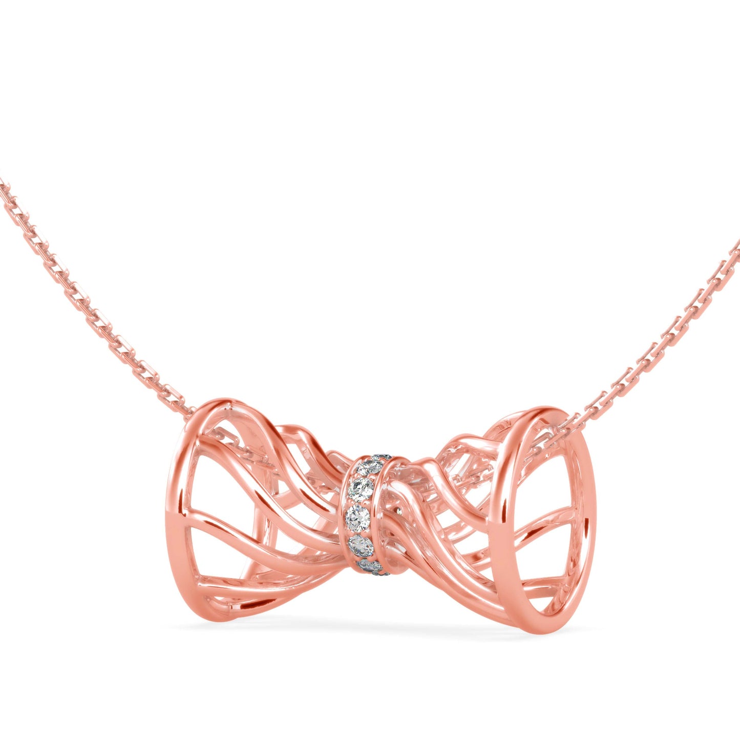 Ava Diamond Charm Pendant Rose Gold