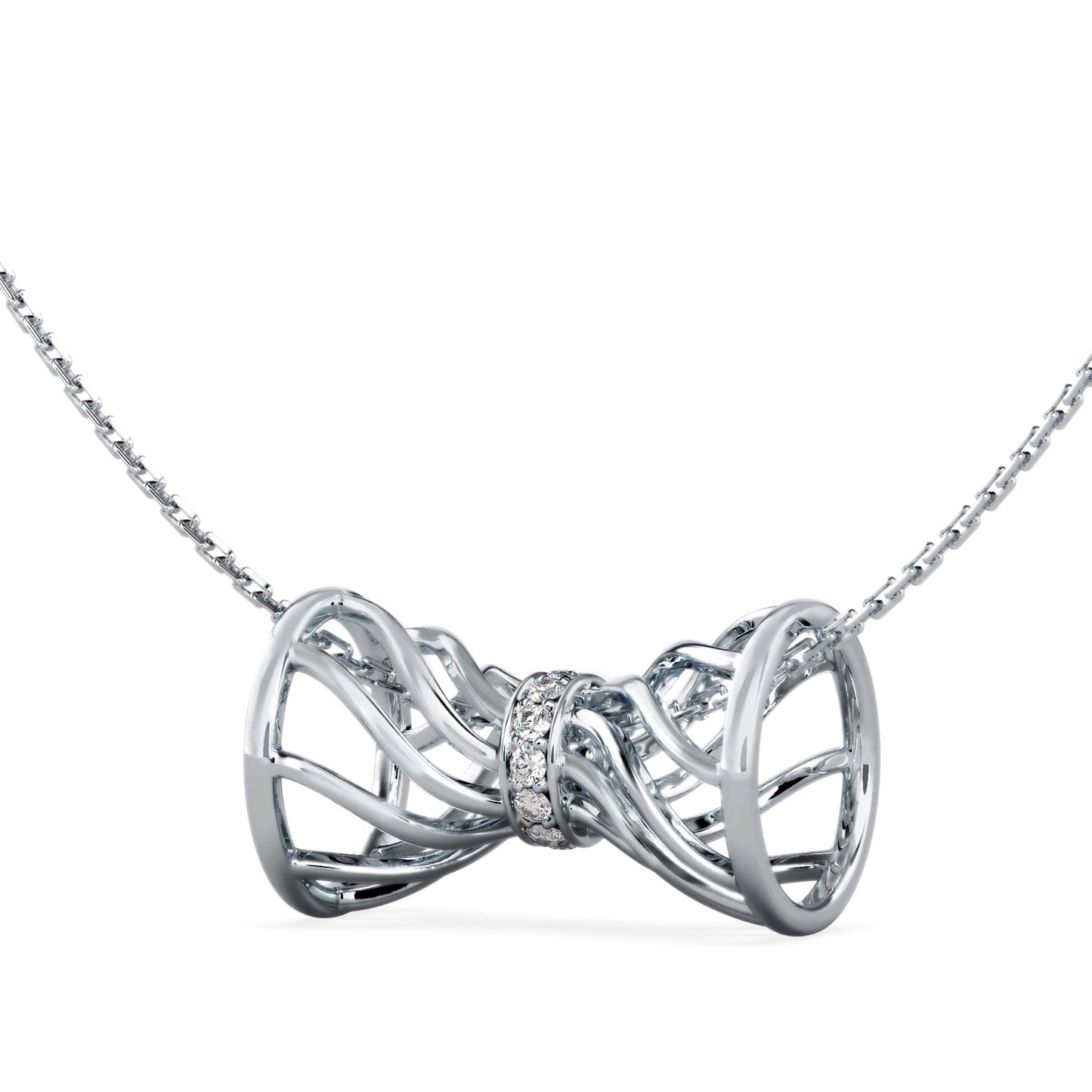 Ava Diamond Charm Pendant Platinum