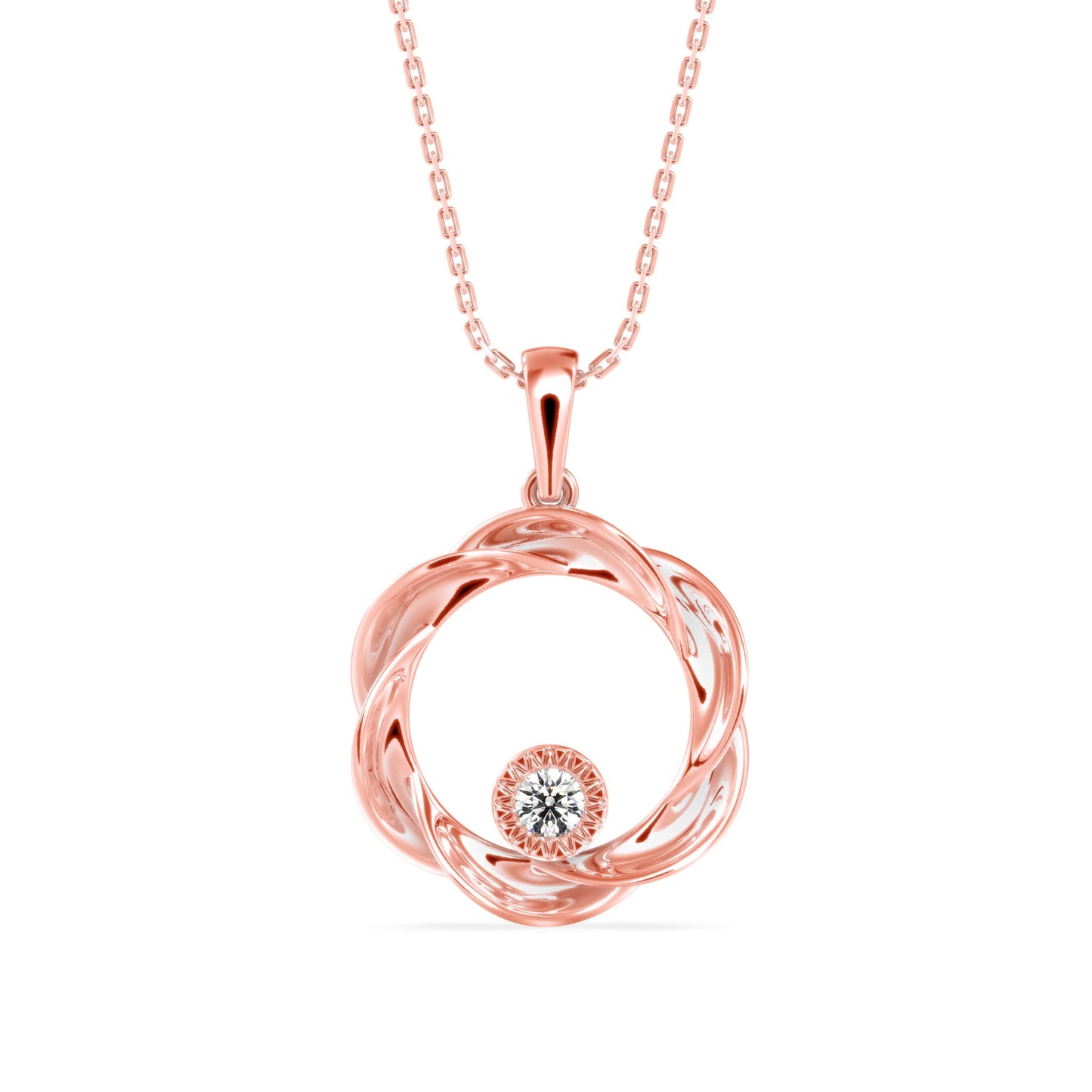 Viola Charm Diamond pendant Rose Gold