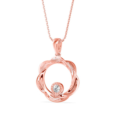 Viola Charm Diamond pendant Rose Gold