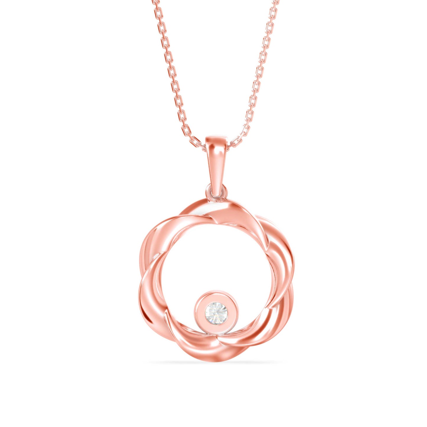 Viola Charm Diamond pendant Rose Gold