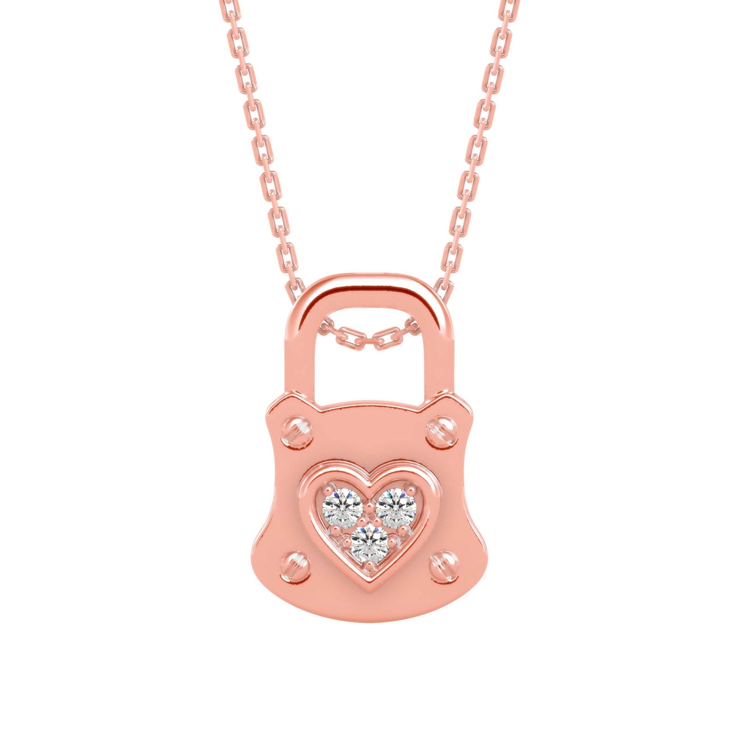 Yoke Heart Diamond Pendant Rose Gold