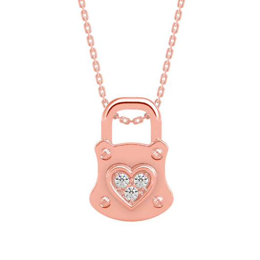 Yoke Heart Diamond Pendant Rose Gold