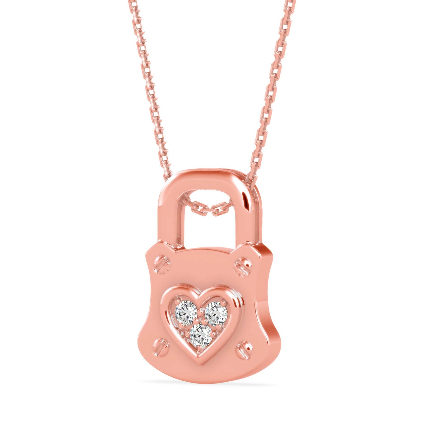 Yoke Heart Diamond Pendant Rose Gold