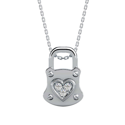 Yoke Heart Diamond Pendant Platinum